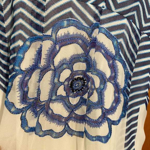 RARE Anthropologie Utpala Maxi Dress in Blue/White size 12 - Picture 10 of 15